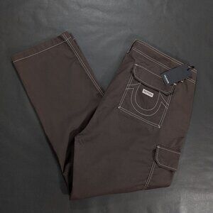 $159 True Religion Cargo Pants Men's Bracken Brown Size 36 42 36x32 42x32